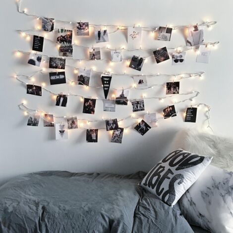 Guirlande LED Fil de Fer avec Pince à Linge Dorée 3.5m Doré - Doré