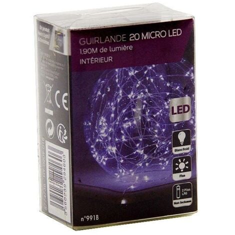 Guirlande LED intérieur à pile en cuivre flexible -