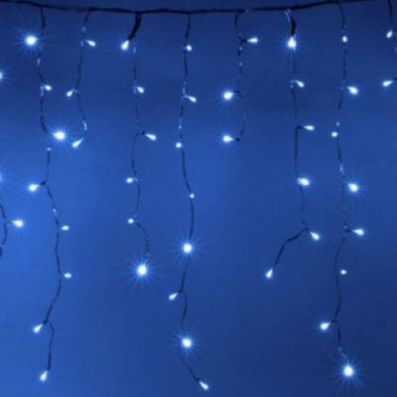 Guirlande led Rideaux 140LED 220V 3m IP44 8 modes - Bleu Silamp