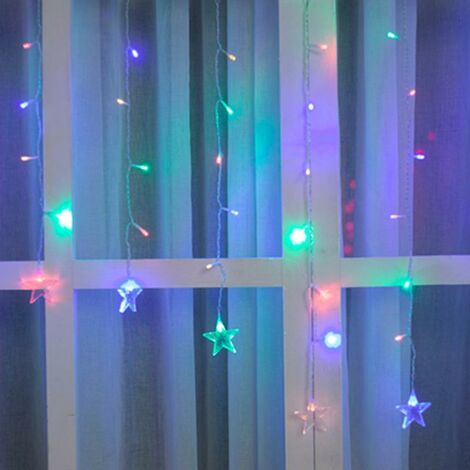 Guirlande LED Rideaux avec Etoiles 220V 2M IP44 100 LED - Multicolore (+transfo) - SILAMP