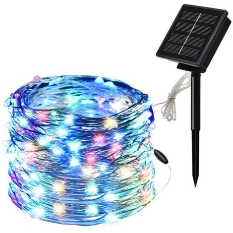 Guirlande LED solaire - 20 m - 200 lumières - 4 couleurs - IP65
