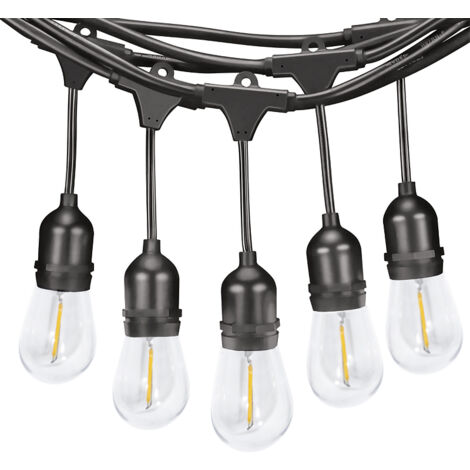 Guirlande Led Solaire 3W avec 10 Ampoules Extérieures E27 IP65 - 3000K 3000K - Ledme - LM8958