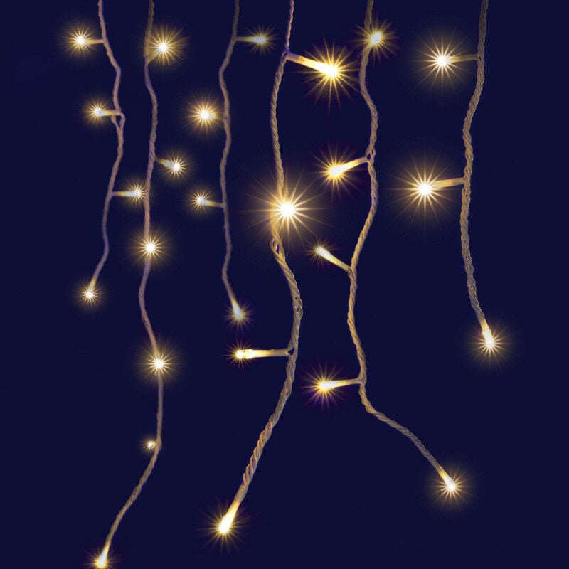 Guirlande led stalactite connectable 8m blanc chaud