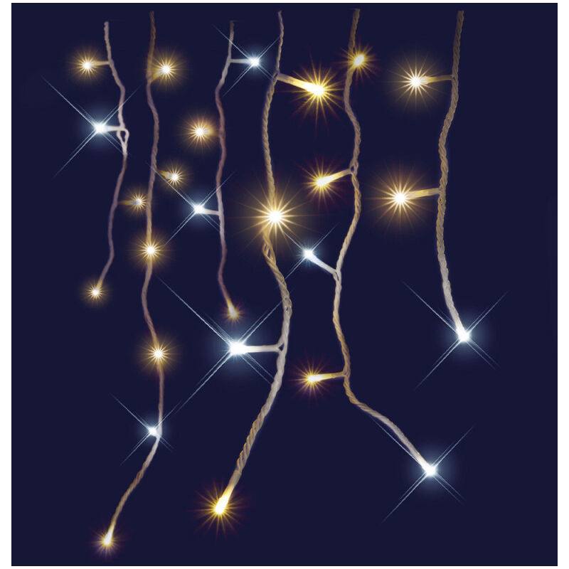 Guirlande lumineuse d'extérieur 8m connectable – 130 LED blanc chaud et 30 LED flash – IP44 pour usage extérieur – Décoration festive – Millumine Guirlande lumineuse d'extérieur 8m connectable – 130 LED blanc chaud et 30 LED flash – IP44 pour usage extérieur – Décoration festive – Millumine