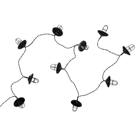 Guirlande Lumineuse 10 LED "Lanterne" 192cm Noir