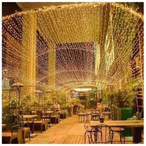 Guirlande lumineuse 100 m 1000 LED pour intérieur et extérieur, lumières de Noël, 8 modes, guirlande lumineuse étanche, câble transparent pour décoration de maison, fête, Noël, mariage, blanc chaud