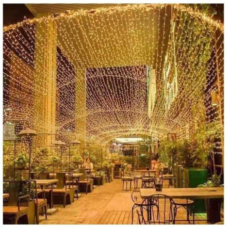 Guirlande lumineuse 100 m 1000 LED pour intérieur et extérieur, lumières de Noël, 8 modes, guirlande lumineuse étanche, câble transparent pour décoration de maison, fête, Noël, mariage, blanc chaud
