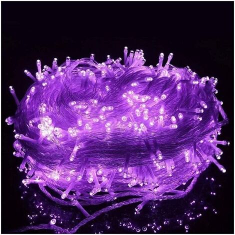 Guirlande lumineuse 1000 LED 100 m lumière violette, 8 modes d'éclairage, pour anniversaire, mariage, Noël, décoration d'intérieur ou d'extérieur, pergola, terrasse, maison