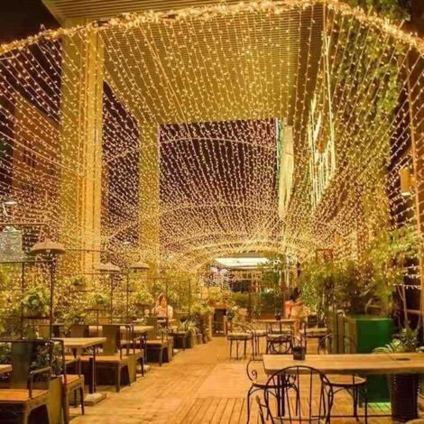Guirlande Lumineuse 100M 1000 LED Lumières de Noël Intérieur et Extérieure 8 Modes Etanche Guirlande Guinguette Câble Transparent pour Décoration Maison Fête Noël Mariage, Blanc Chaud