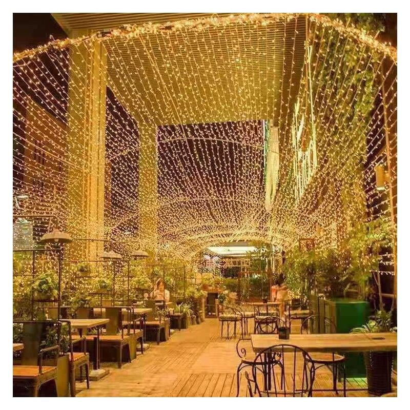 Guirlande Lumineuse 100M 1000 LED Lumières de Noël Intérieur et Extérieure 8 Modes Etanche Guirlande Guinguette Câble Transparent pour Décoration