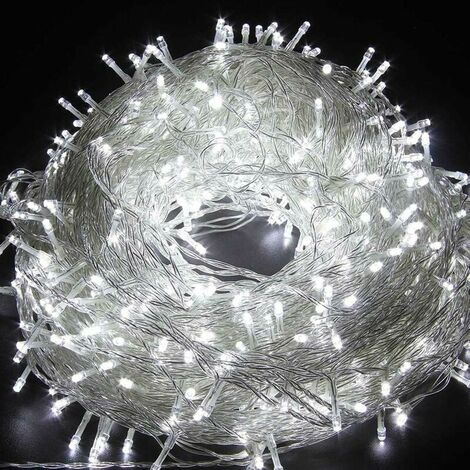 Guirlande Lumineuse 100m 600 Led Blanc Froid, Electrique Guirlandes Lumineuses De Noël D'extérieur Et Intérieur, Guirlande Lumineuse Sapin De Noel Décoration Idéales Pour Fenêtre Jardin