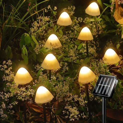 Guirlande lumineuse solaire LED extérieur lampe solaire décoration de  jardin style campagnard, piquet de sol à piles, argent, 6x LED blanc chaud,  DxL 6x200 cm
