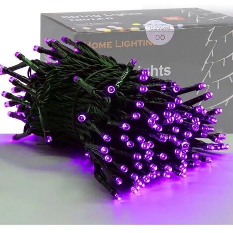 Guirlande lumineuse  - 20 mètres - 200 LED violettes - Étanche - 8 modes d'éclairage