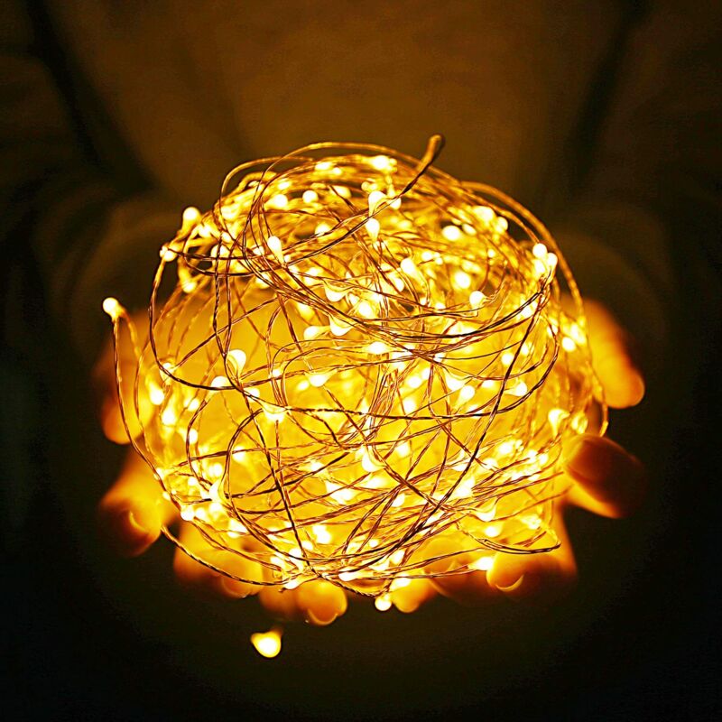 Guirlande Lumineuse Noël 200LED, aled light Guirlande led Blanc Chaud Fil de Cuivre Étanche IP65 avec , Chaine de Lampe Décoration