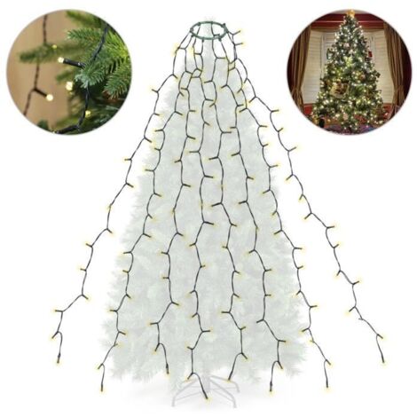 Guirlande Lumineuse 280 LEDs pour Sapin de Noêl, 2m x 8 (1,5-2,8m sapin) - Blanc chaud