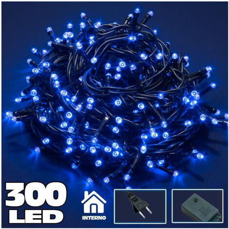 Guirlande Lumineuse 300 Lucioles Bleues Avec Contrôleur Interne à 8 Fonctions