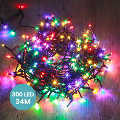 SKYLANTERN Guirlande Lumineuse 34M Intérieur et Extérieur 300 LEDs Multicolores - Guirlande Lumineuse Sapin Cable Noir avec 8 Modes et Télécommande dont Minuteur pour Noel Decoration et Deco Mariage