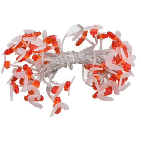 Guirlande Lumineuse 40 LED Étanche Abeille Fée, Alimentation USB, Décoration Intérieure et Extérieure, 6M pour Chambre, Salon, Jardin, Fêtes