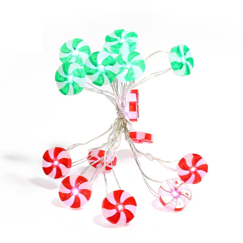 Guirlande lumineuse à bonbons, 3 m, 30 ampoules, pour décoration d'arbre de Noël, intérieur et extérieur - style2