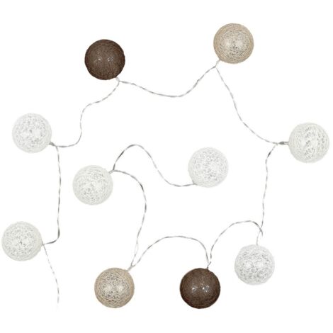 Guirlande Lumineuse À Led "10 Boules" 175cm Marron