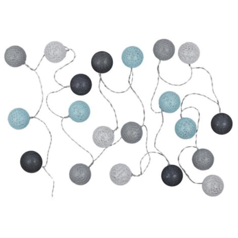Guirlande Lumineuse à Led "20 Boules" 315cm Bleu & Gris