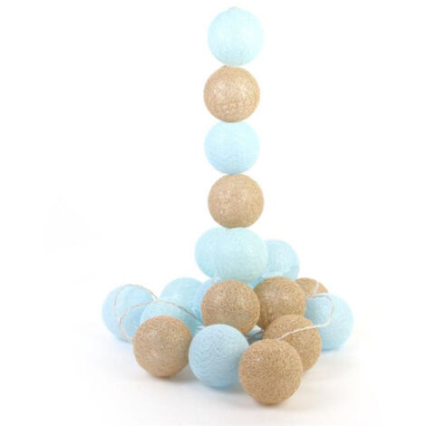 Guirlande Lumineuse à Led "20 Boules" 372cm Bleu & Or