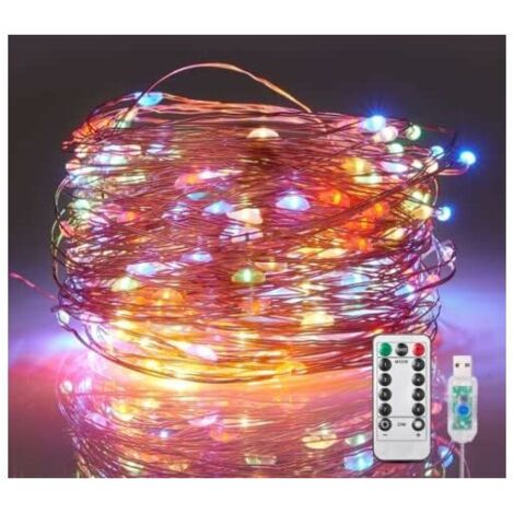 Guirlande Lumineuse à LED, 20m 200LEDs USB Guirlande LED Etanche,Imperméable IP65 Multicolore Exterieur Lumières Intérieures pour Mariage Champêtre, Noël,La Saint-Valentin, Anniversaire Soirée