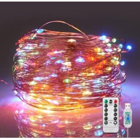 Guirlande Lumineuse à LED, 20m 200LEDs USB Guirlande LED Etanche,Imperméable IP65 Multicolore Exterieur Lumières Intérieures pour Mariage Champêtre, Noël,La Saint-Valentin, Anniversaire Soirée
