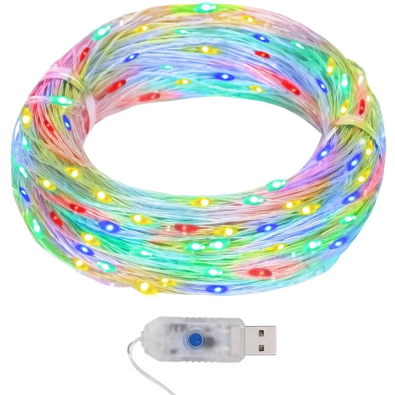 Guirlande lumineuse micro led 40m 400 led coloré 8 fonctions Vidaxl Guirlande lumineuse micro led 40m 400 led coloré 8 fonctions Vidaxl