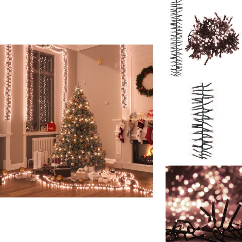 Guirlande lumineuse à led groupées 2000 led Blanc chaud 17m pvc - Guirlande Lumineuse Noel - Decoration Noel - Led String Lights - Lumières Festives