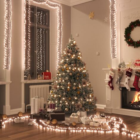 Guirlande lumineuse à LED groupées 400LED Blanc chaud 7,4 m PVC Moderne pour Décoration de Noël Maison Best765082