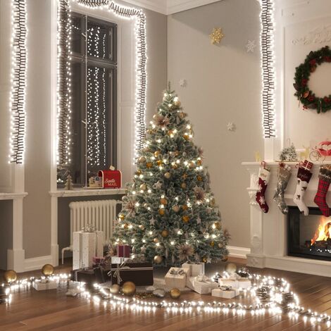 Guirlande lumineuse à LED groupées 400LED Blanc froid 7,4 m PVC Moderne pour Décoration de Noël Maison Best661509