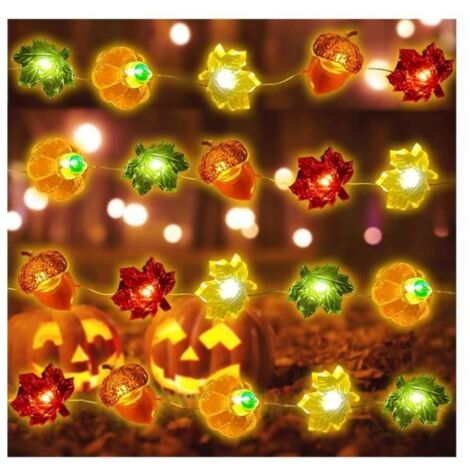 Guirlande Lumineuse Automne - LED - 3M - Multicolore - Intérieur - Batterie - Contemporain