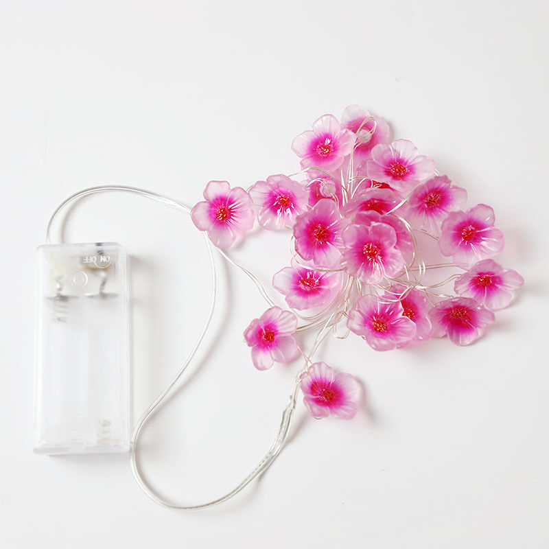 décoration de Noël Guirlande lumineuse avec 20 LED en forme de fleur de cerisier rose, Alimenté par pile, pour Noël, chambre de fille, chambre à