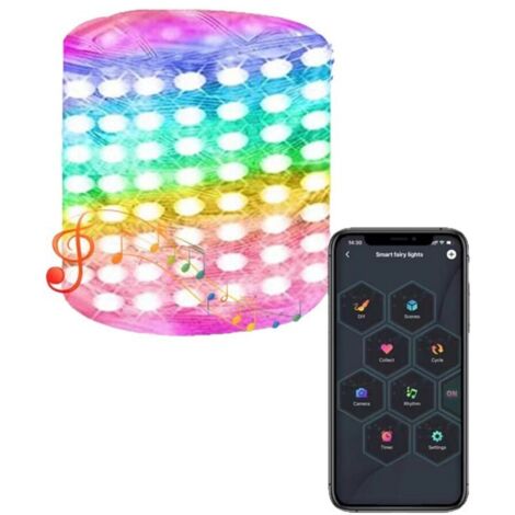 Guirlande lumineuse Bluetooth étanche 15m pour tente, décoration extérieure Noël et éclairage camping USB rechargeable.
