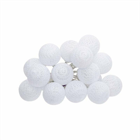 Guirlande Lumineuse Boule 16pcs à Piles 3,5cm Blanc - Blanc - SILUMEN