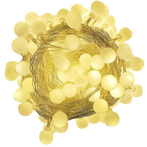 Guirlande lumineuse boules 6 m 40 LED à piles pour chambre Noël fête camping décoration suspendue