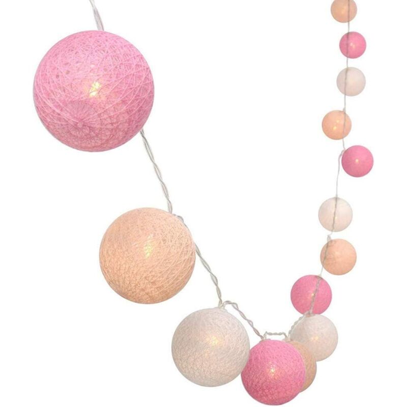 Guirlande Lumineuse Boules, Boules de Noel Batterie Chaîne de Lumière LED Lumière Décoration Pour La Saint Valentin Arbre de Noël Mariage