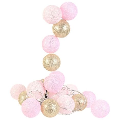 Guirlande lumineuse boules colorées 20 LED 3,72 m rose, doré - Rose, Doré