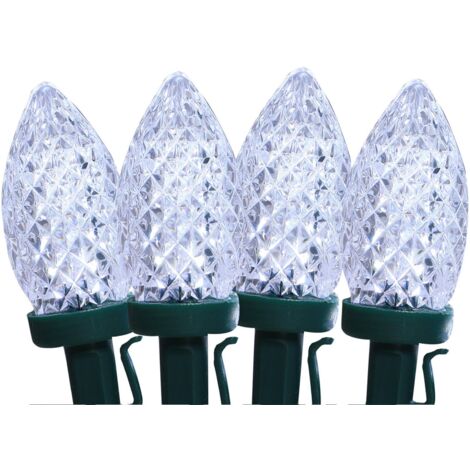 Guirlande lumineuse C9 en forme de pomme de pin, 50 LED blanc froid