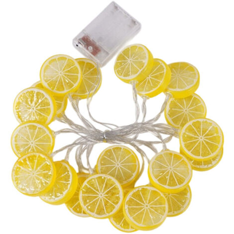 Guirlande lumineuse citron, guirlande lumineuse citron de 3 mètres (10 pieds) à 20 LED, lumière blanc chaud, convient pour les fêtes d'anniversaire, les mariages et la décoration intérieure