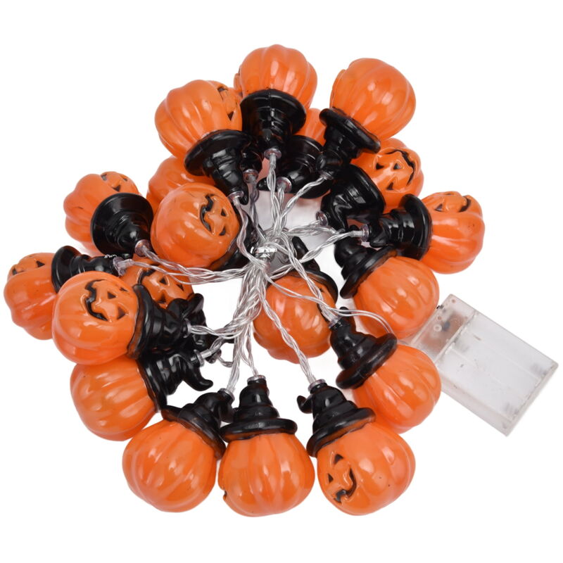 Guirlande lumineuse citrouille 20 led 3 mètres double mode lumière décorative pour festival maison Halloween