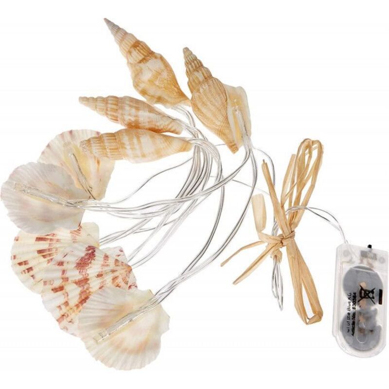 Guirlande lumineuse coquillages 9 LED - Beige - L 112 x l 20 x H 20 cm