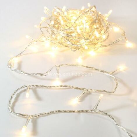 Feeric Christmas - Guirlande Lumineuse Intérieure & Extérieure 10 mètres 100 LED Blanc chaud 8 jeux de lumière - Blanc chaud