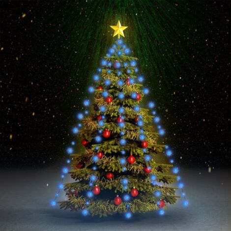 Guirlande lumineuse d'arbre de Noël 180 LED-Décoration de Fête pour Noël Bleu 180 cm 669838
