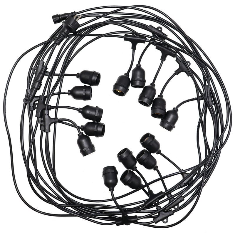 Guirlande lumineuse de jardin DANDA 15xE27 15m IP54 étanche noir EDO777466 Edo Solutions Garden Line