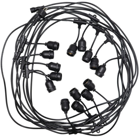 Guirlande lumineuse de jardin DANDA 15xE27 15m IP54 étanche noir EDO777466 Edo Solutions Garden Line