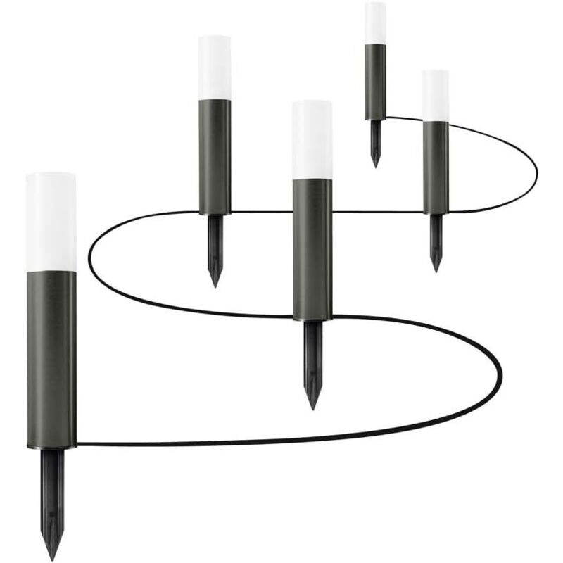 Guirlande lumineuse de jardin Osram LED Endura Garden Pole Mini, pour usage extérieur, blanc chaud, 5 pylônes, hauteur : 22,7 cm