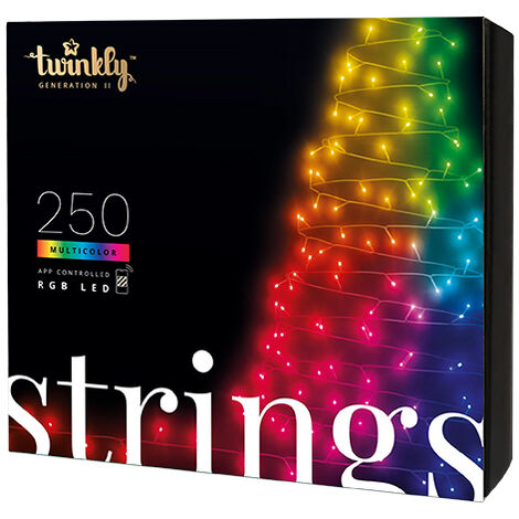 Guirlande lumineuse de Noël 250 LED RGB 20m – Connectivité Wi-Fi et Bluetooth – IP44 – TWS250STPBEU – Twinkly - noir-tws250stp-beu