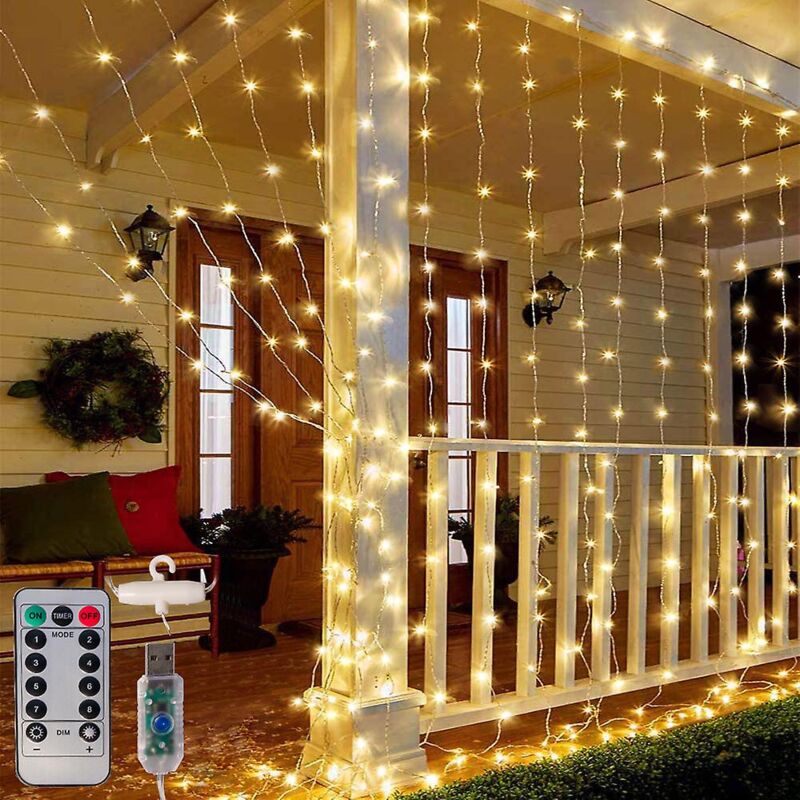 Guirlande lumineuse de Noël à 300 LED avec 8 modes et télécommande